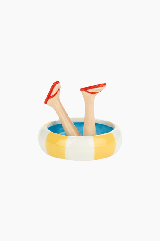 porta anillos happy legs summer balvi ceramica chanclas flotador