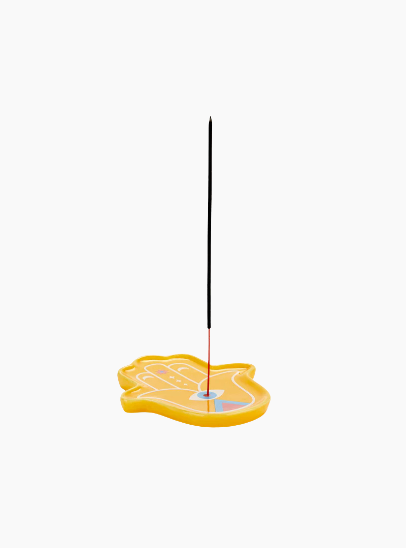 Porta incienso Lucky Hand amarillo Balvi inspirado en la mano de Fátima