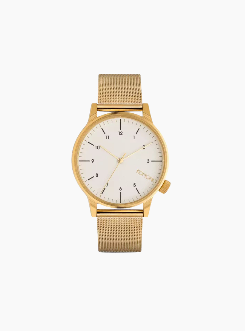 Reloj Komono Winston Royale Gold White acero inoxidable dorado con esfera blanca