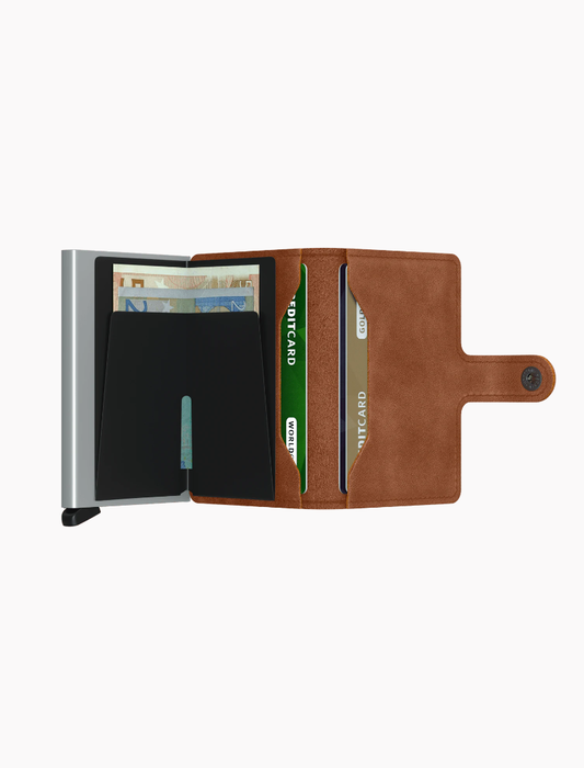 Cartera Miniwallet - vintage cognac silver