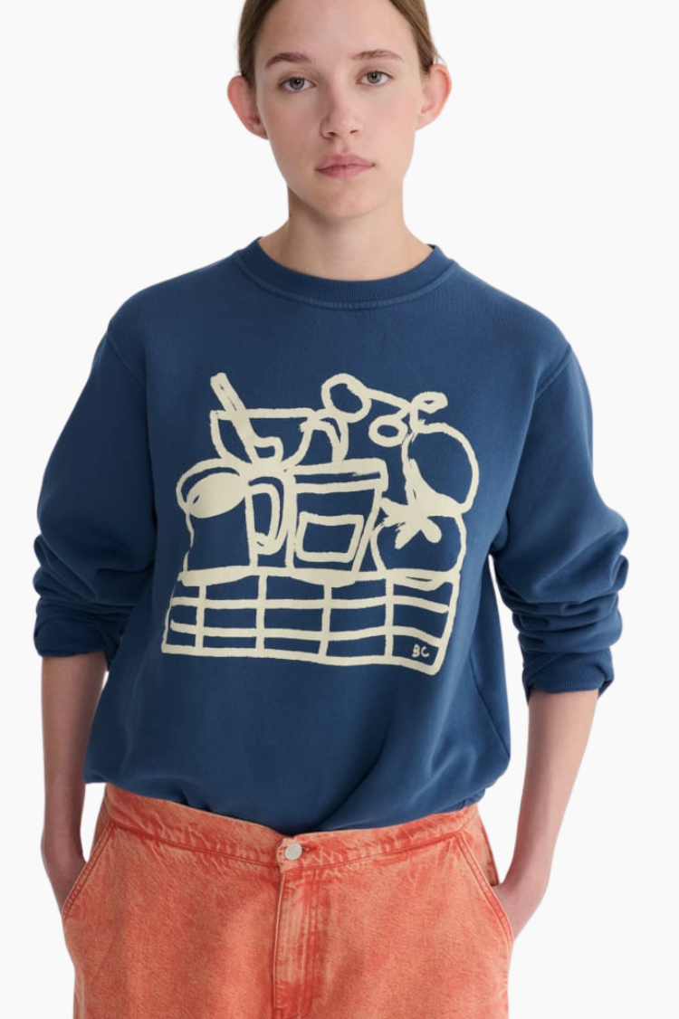 Sudadera Bobo Choses Cookery Festival azul marino algodón orgánico