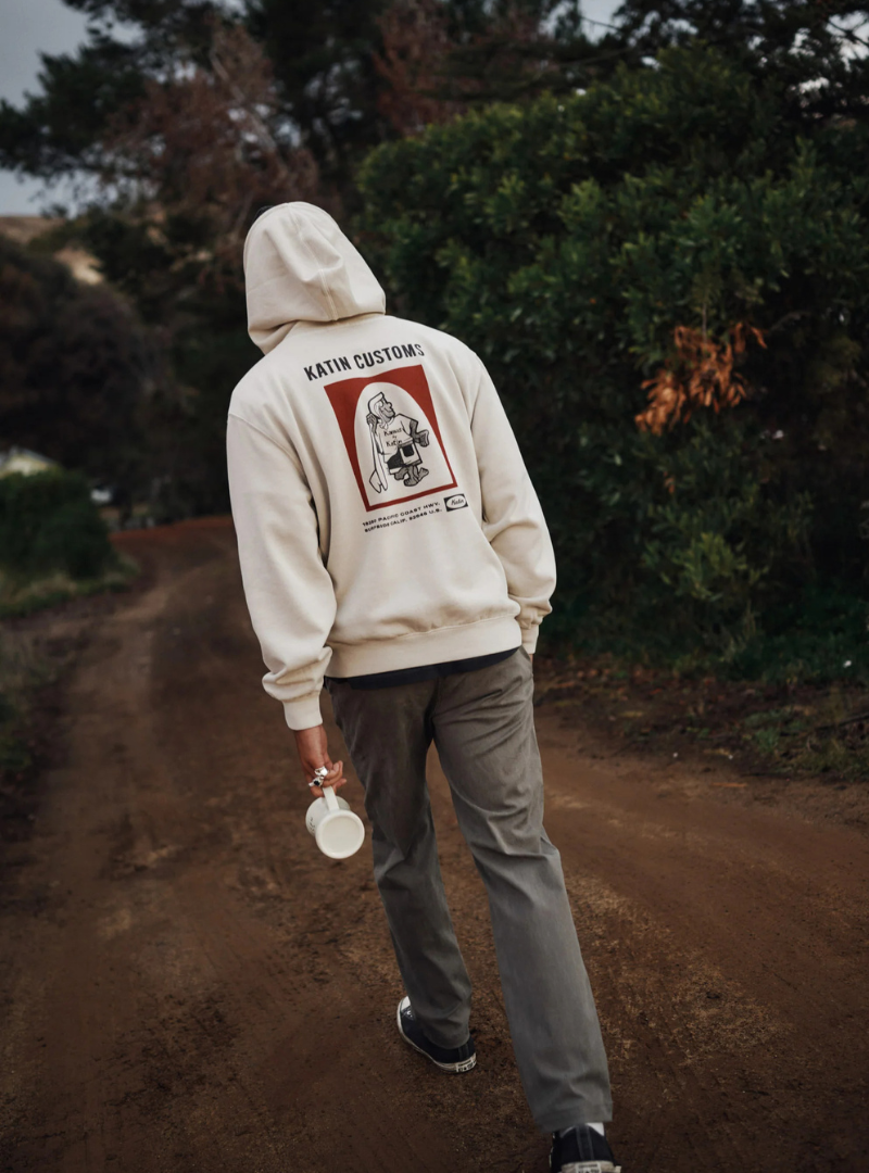 Sudadera Assembly Hood Pelican de Katin USA con lavado vintage y gráfico frontal y trasero