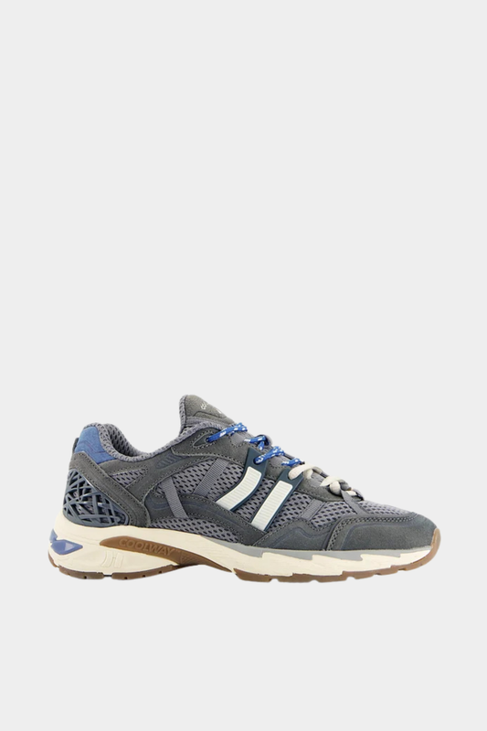 Zapatillas Coolway 2003 Shadow X de hombre en gris antracita con malla, serraje y detalles azules