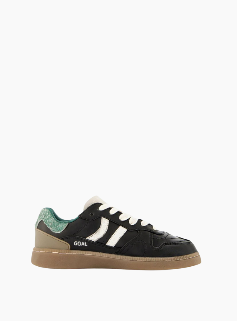 Zapatillas Coolway Goal Ash Black de napa con cordones bicolor intercambiables