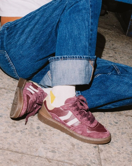 Zapatillas Coolway Goal Deep Rouge para hombre con suela gruesa y diseño retro