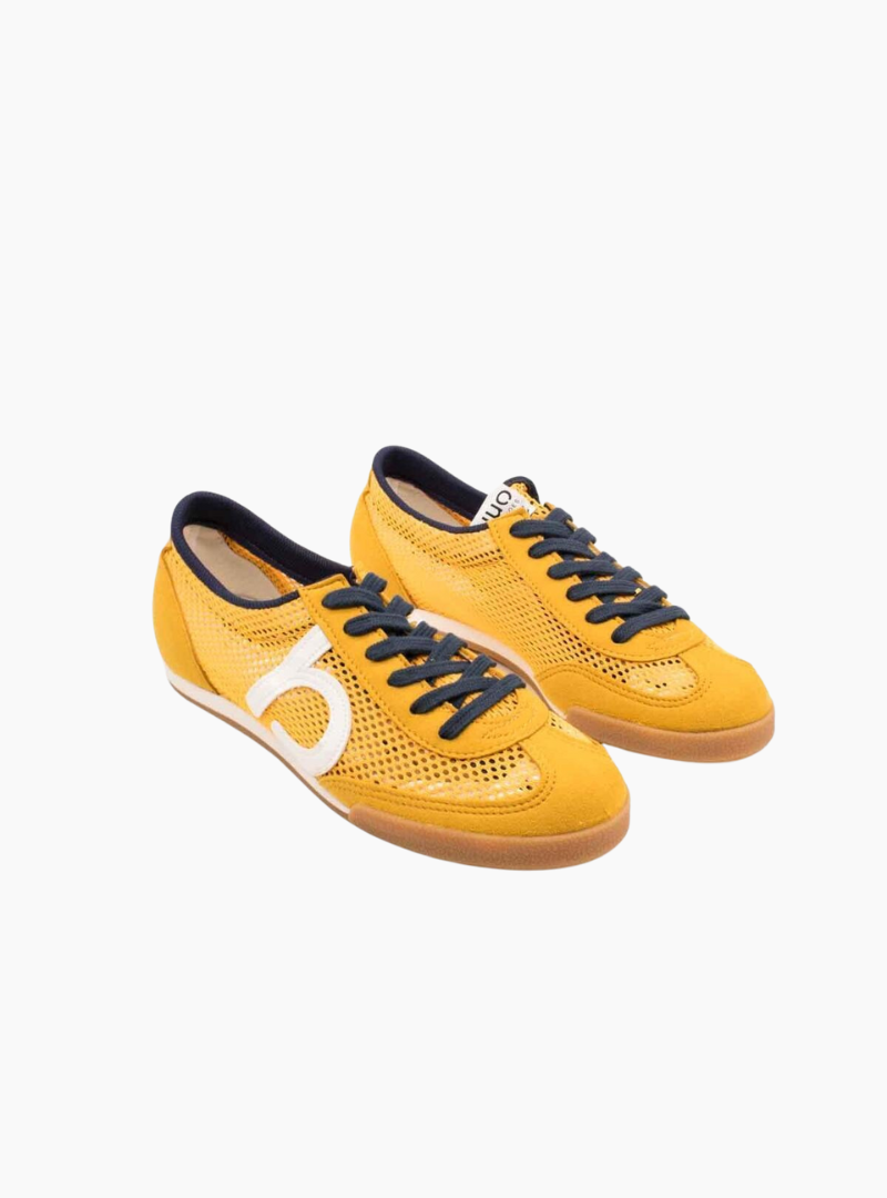 Zapatillas Duuo Strabe 02 Amarillo para hombre fabricadas en España con malla reciclada y materiales veganos