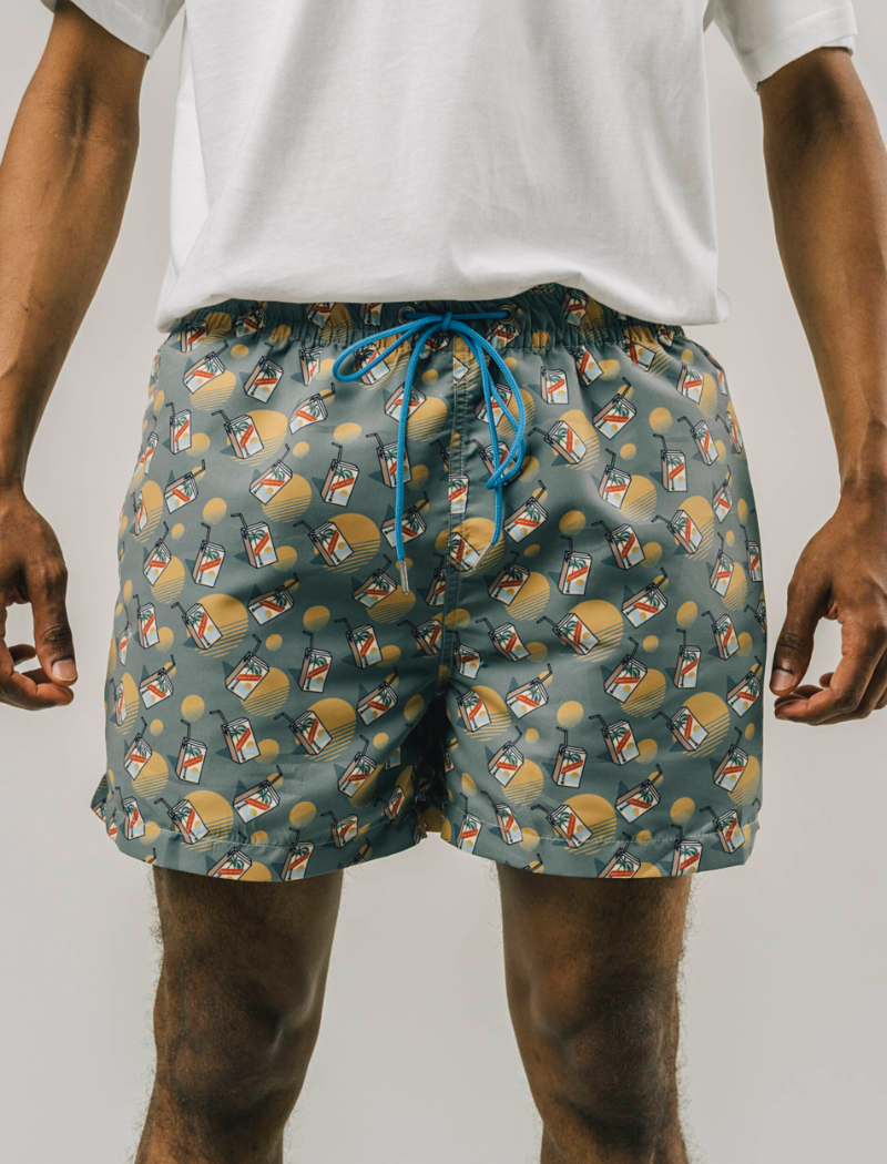 Bañador Brava Fabrics estampado agua de coco verde azulado