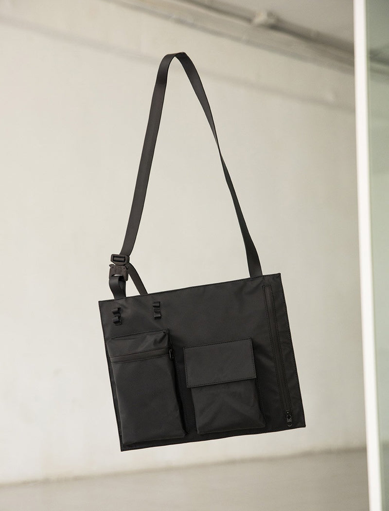 Bolso bandolera SPU 1432 Black Ölend repelente al agua con compartimento portátil