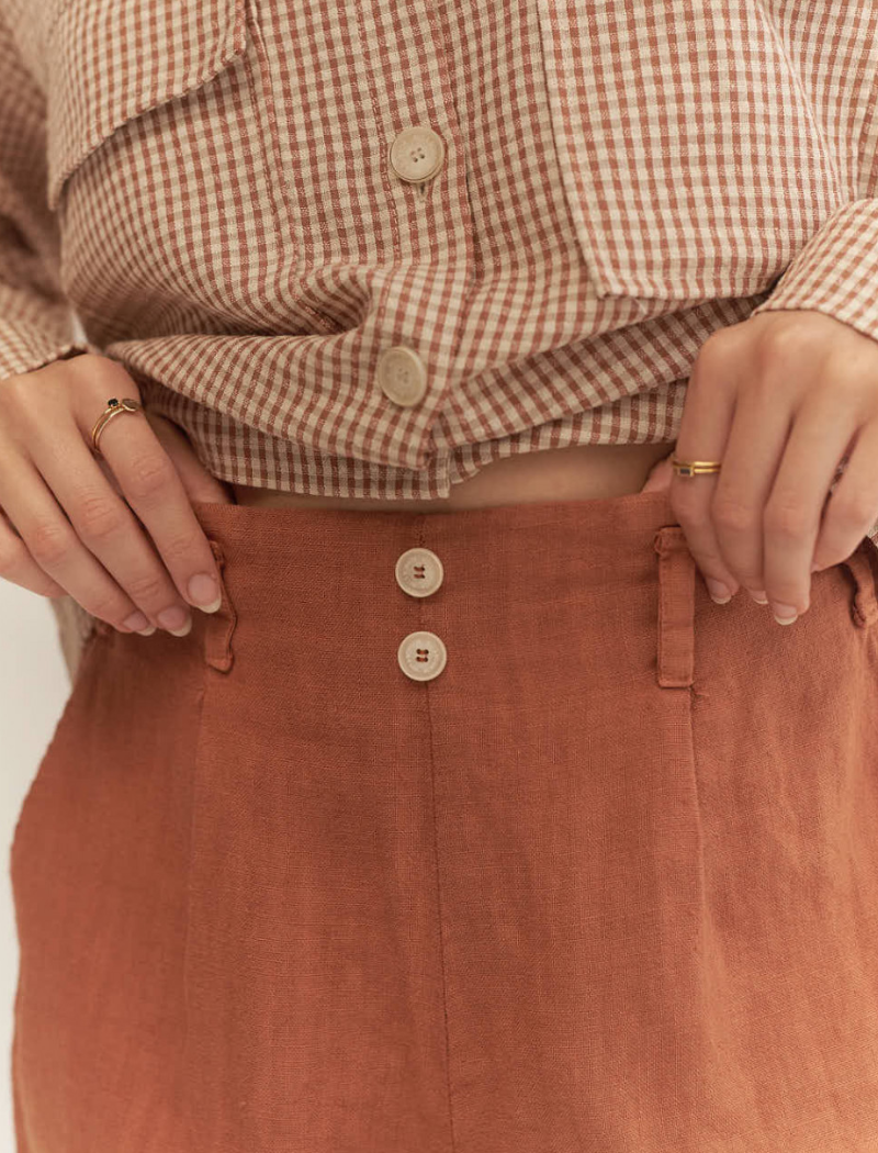 Pantalón corto pinzas lixula - cobre