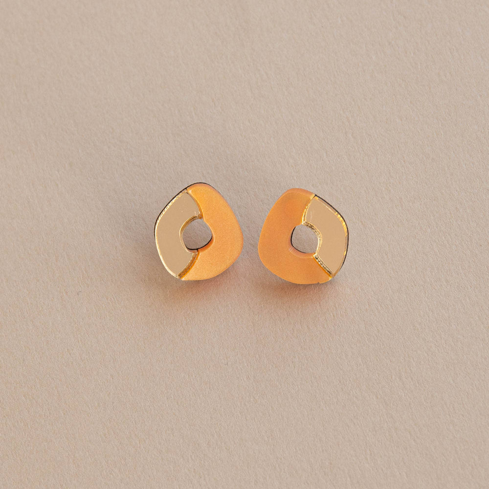 Pendientes «Oh» - naranja / oro