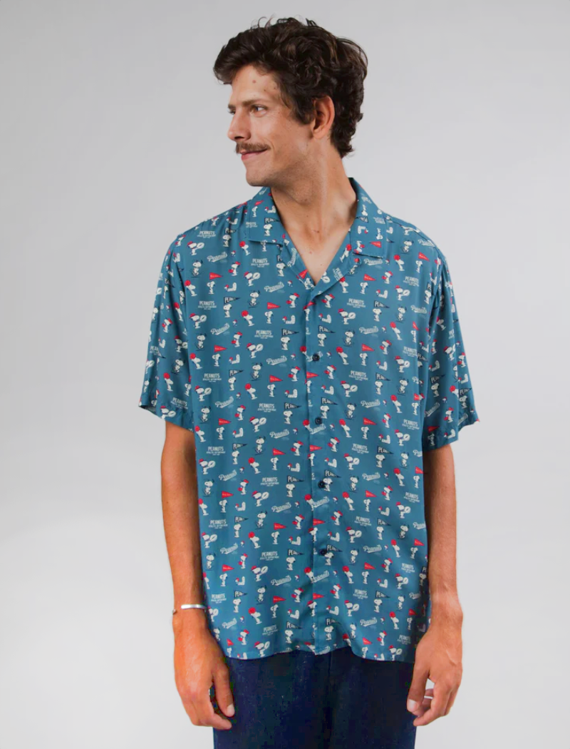 CAMISA ALOHA PEANUTS ATHLETIC - BLUE