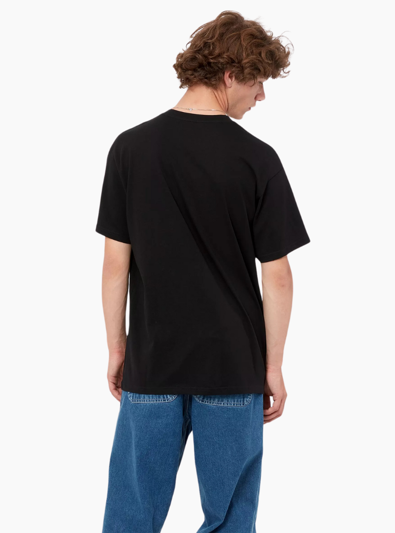 Camiseta s/s script embroidery - black / white