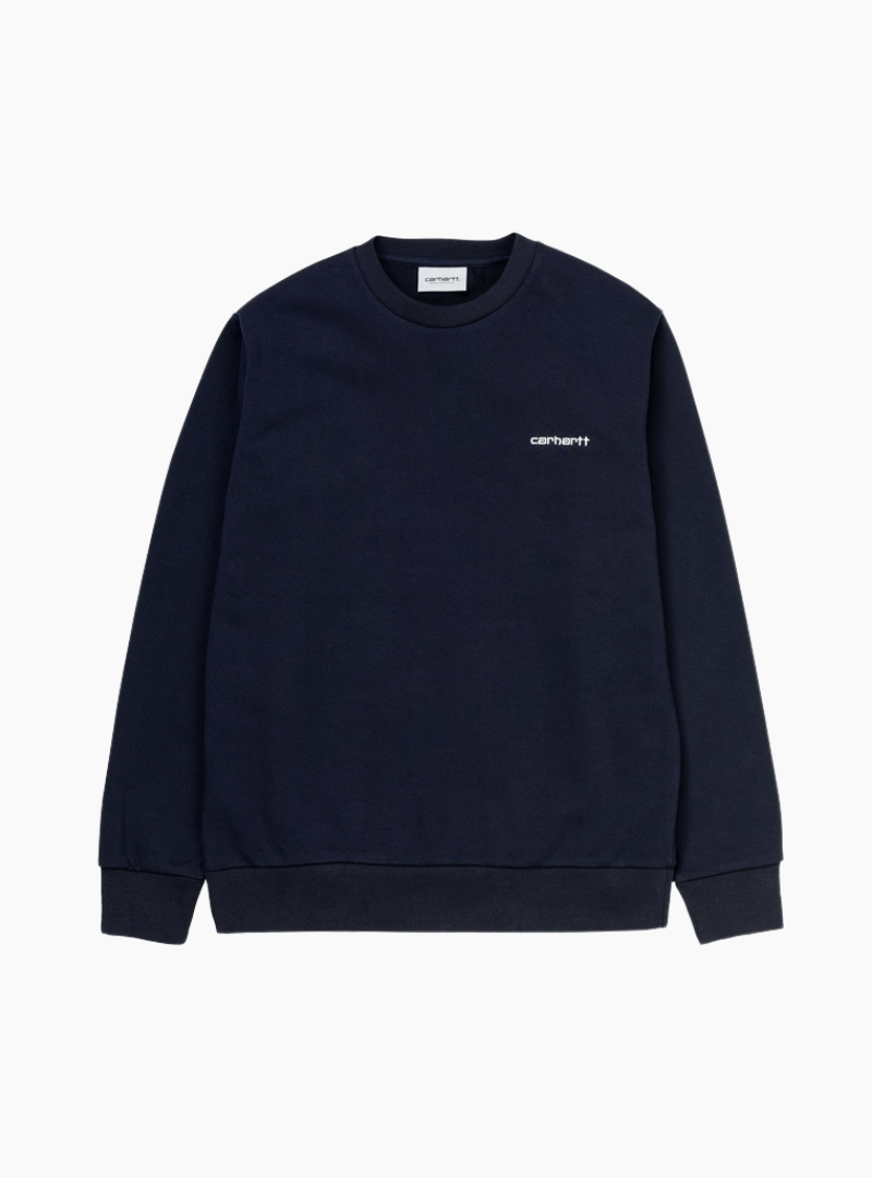 Sudadera Script Embroidery - dark navy / white