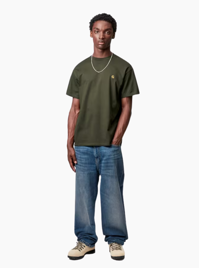 Camiseta S/S Chase - olive / gold