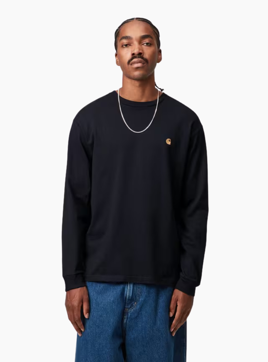 Camiseta L/S Chase - Dark Navy / Gold