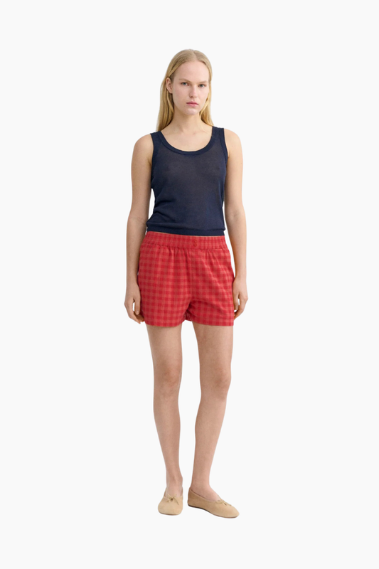 Pantalón corto Geraldine - red checks