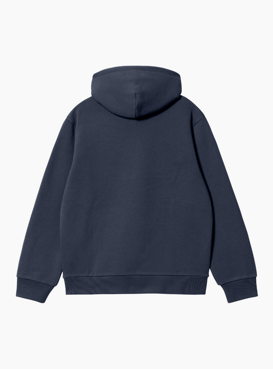 SUDADERA HOODED CARHARTT - AIR FORCE BLUE / MALBEC