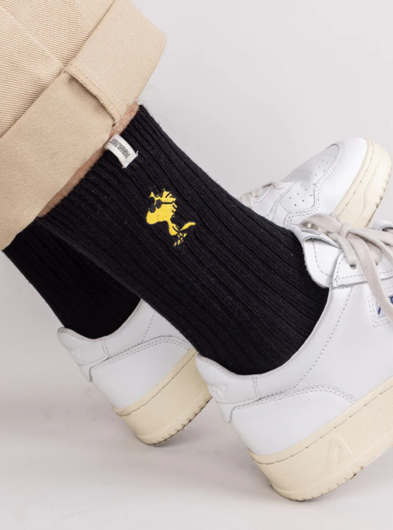 Calcetines Peanuts Woodstock Negro