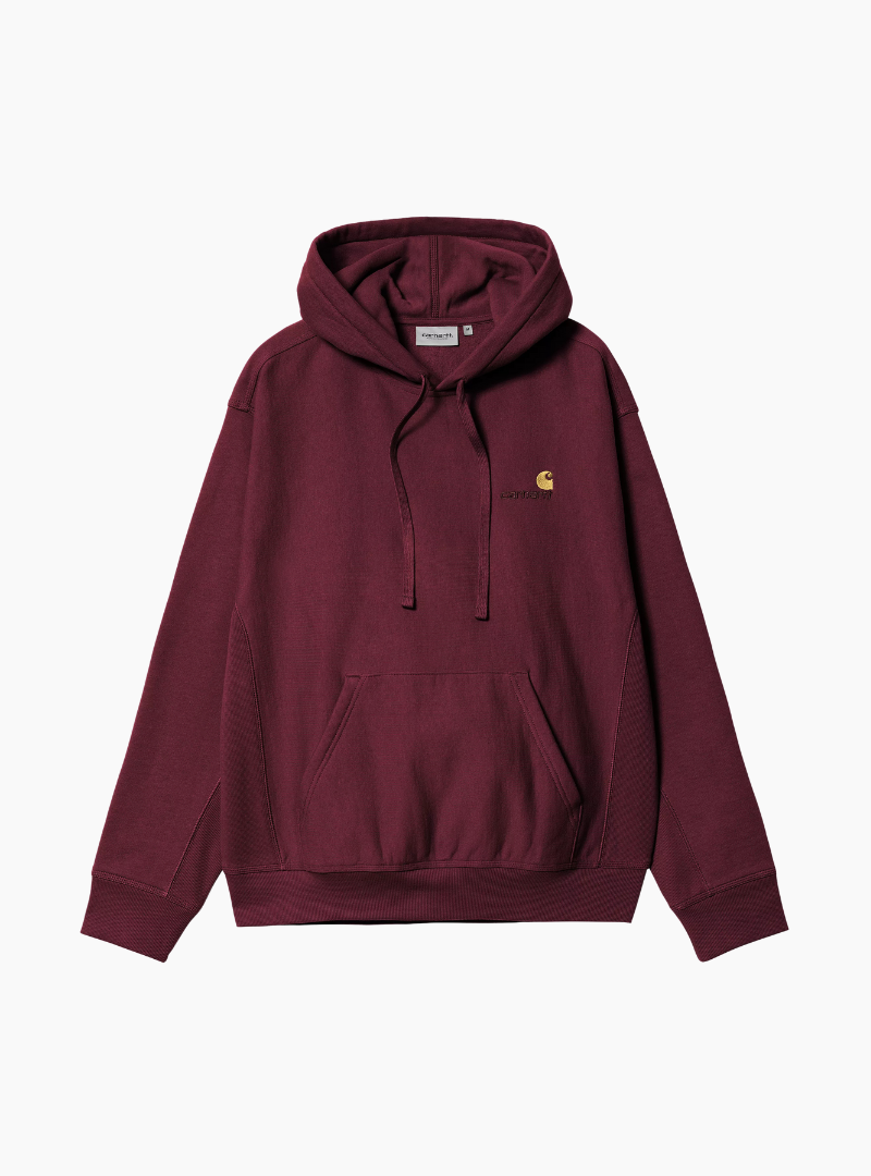 Sudadera Hooded American Script - malbec