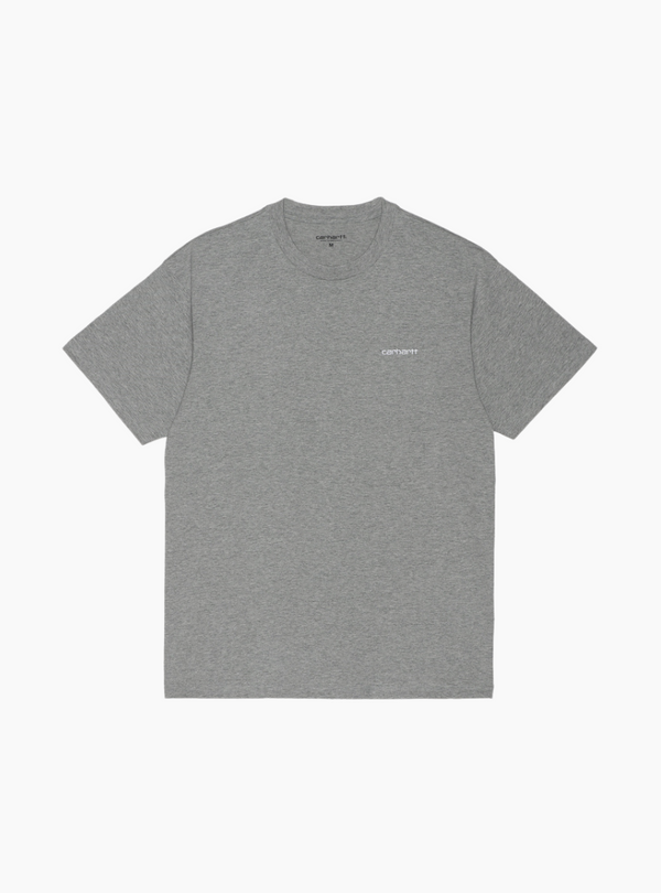 Camiseta s/s script embroidery t-shirt - grey heather / white