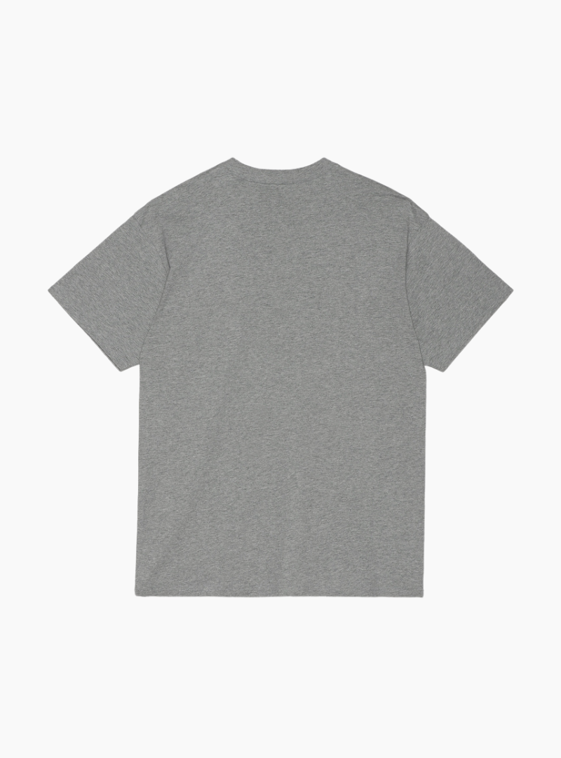 Camiseta s/s script embroidery t-shirt - grey heather / white