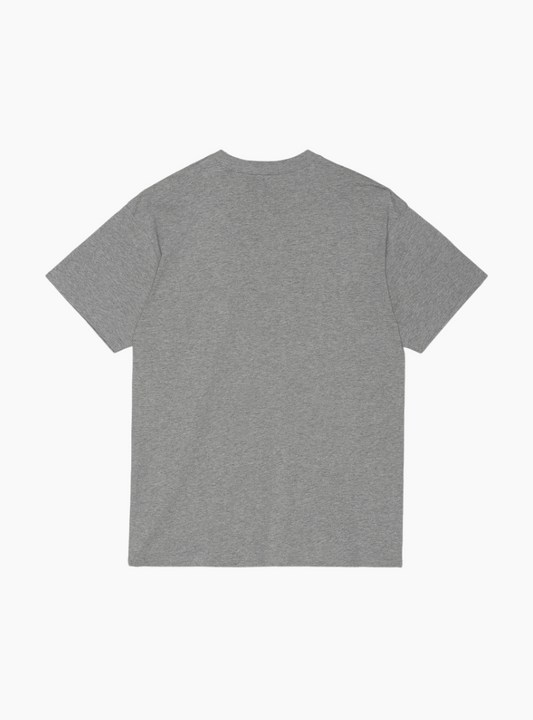 Camiseta s/s script embroidery t-shirt - grey heather / white