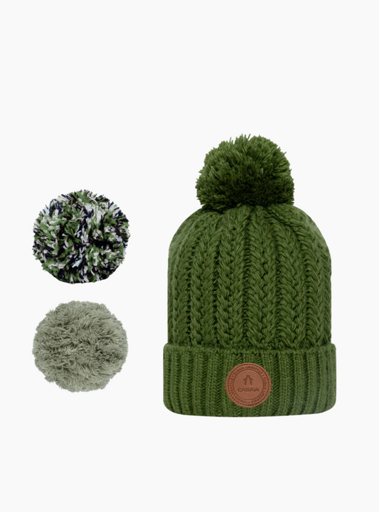 Gorro 3 pompones - moscow mule verde