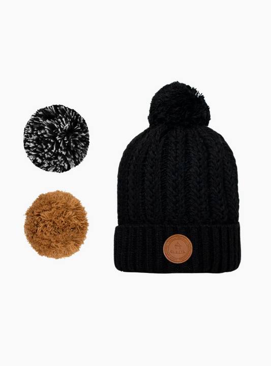 Gorro 3 pompones - moscow mule negro