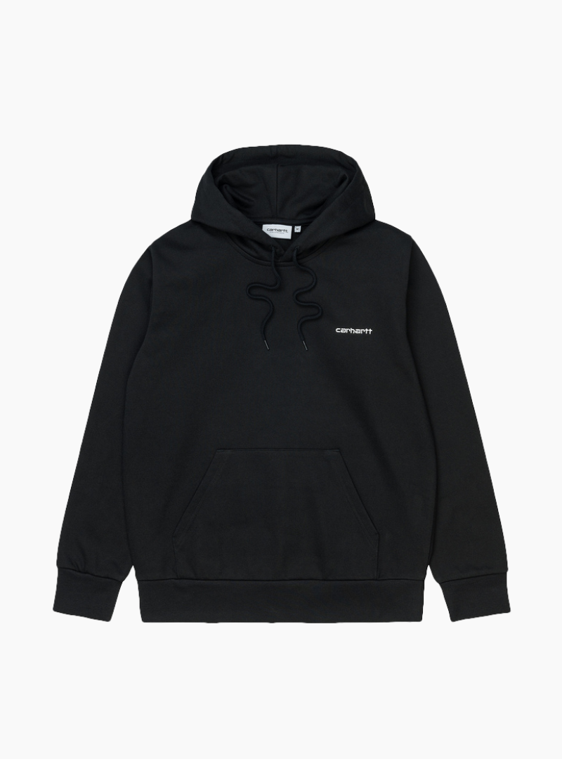 Sudadera Hooded Script Embroidery - black/ white