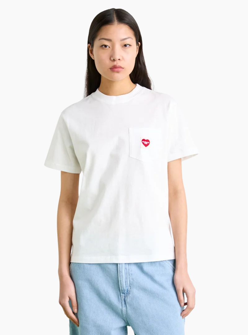 Camiseta W' S/S Pocket Heart - white