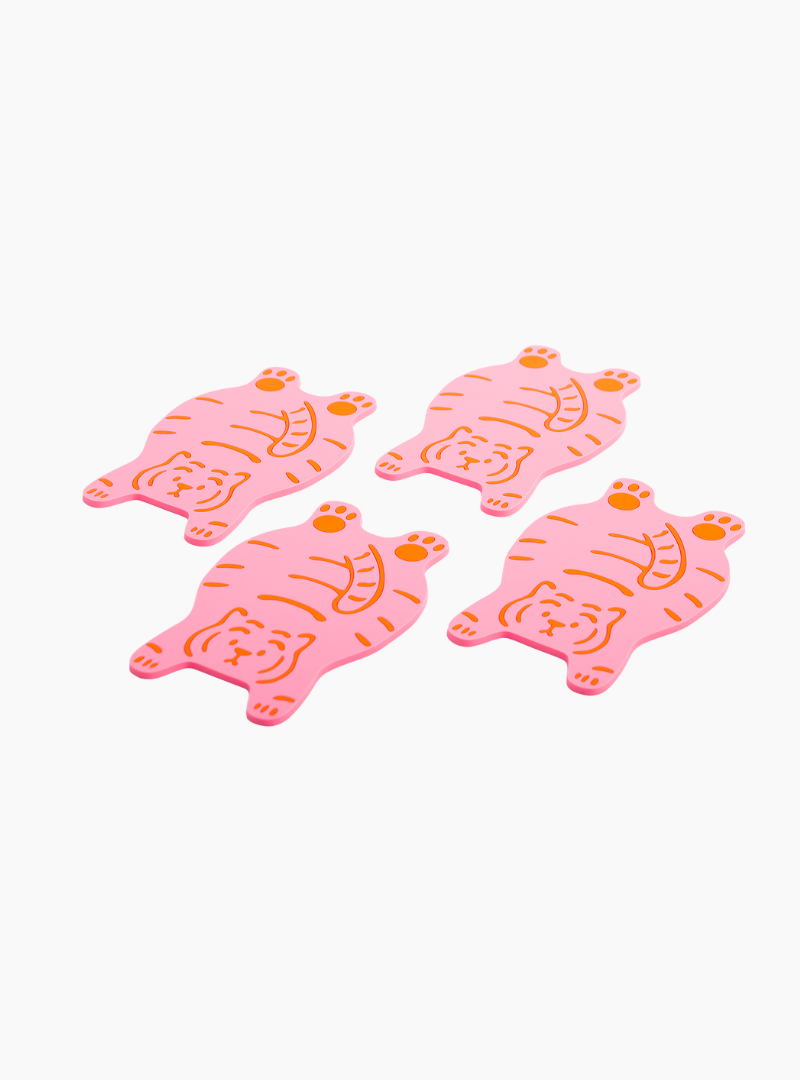 Set Posavasos Tigre Rosa - (4 uds)