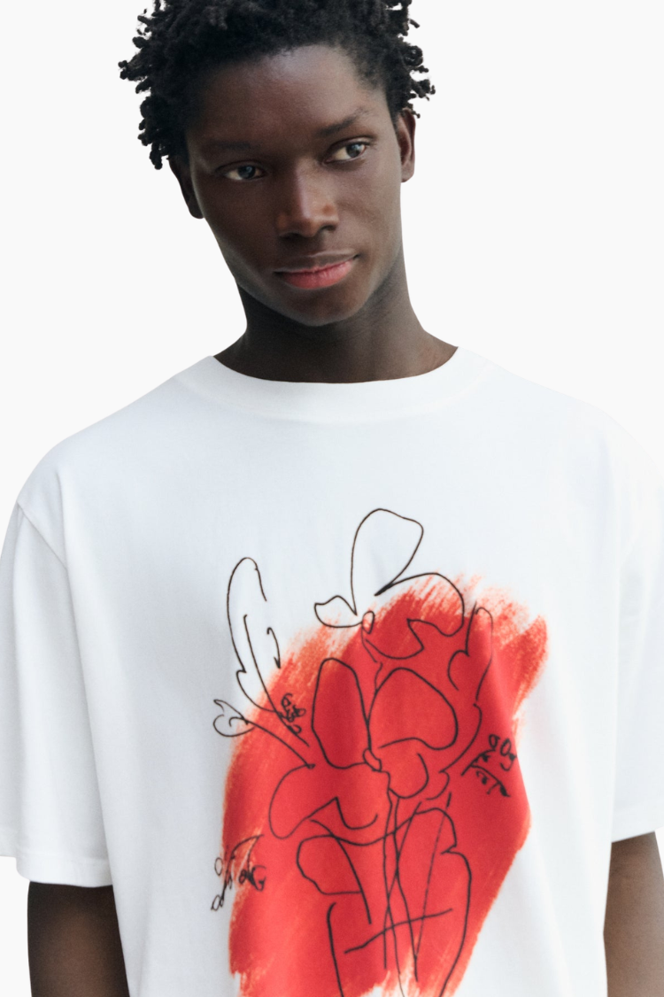 Camiseta Flower Eric oversize roja