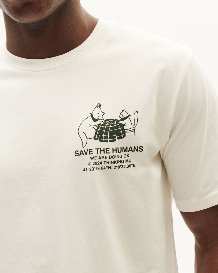 Camiseta blanca Save the humans Zach