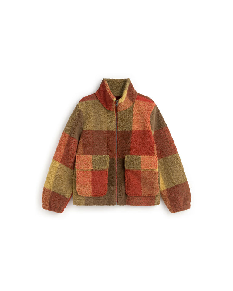 Chaqueta Sophie Creeck Checks borreguito marrón