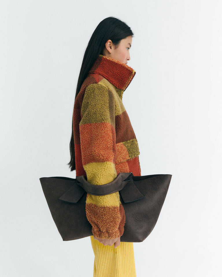 Chaqueta Sophie Creeck Checks borreguito marrón