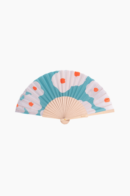 abanico Helio Ferretti floral verde diseño natural