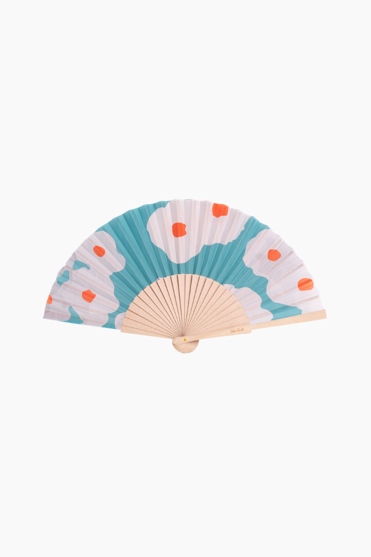 abanico Helio Ferretti floral verde diseño natural