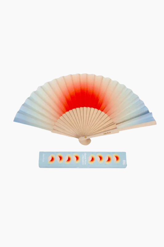 abanico Helio Ferretti degradado naranja azul