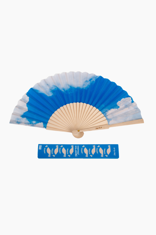 abanico Helio Ferretti nubes azul cielo estampado