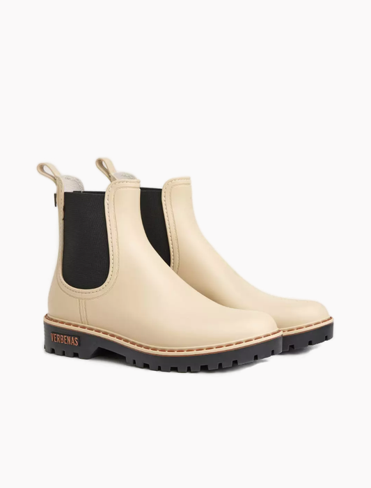 Botas de agua Verbenas Gaudí Mate crudo negro estilo Chelsea urbano