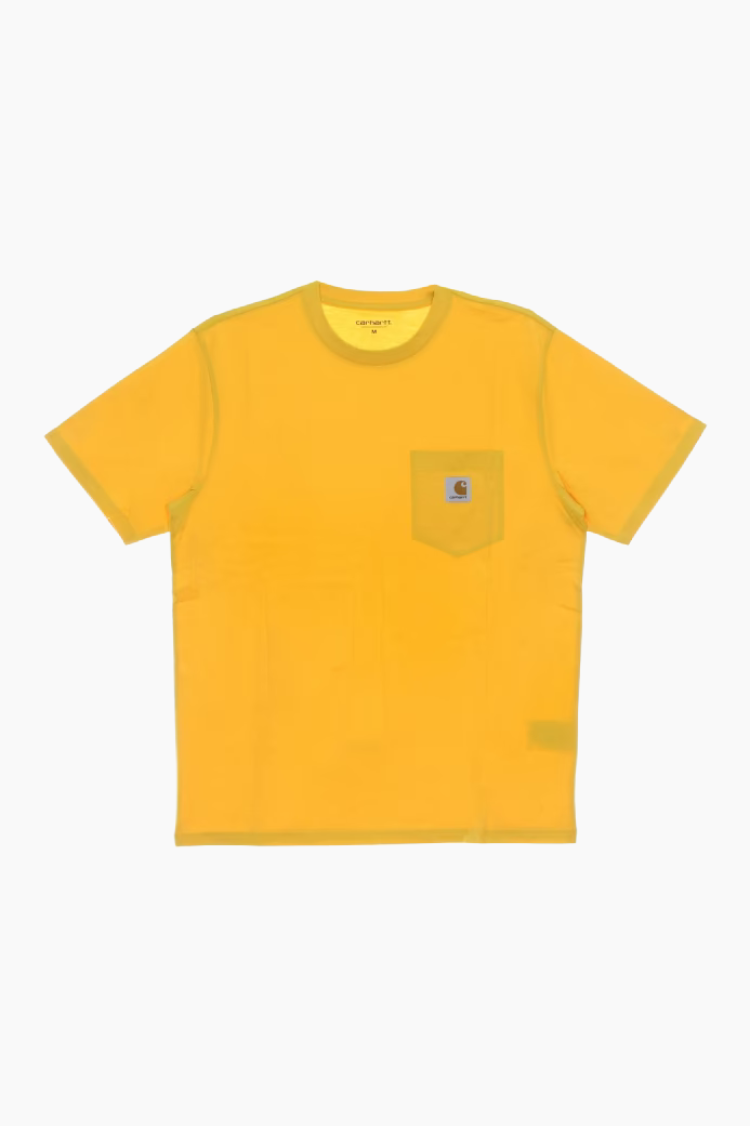 camiseta carhartt wip s s pocket popsicle amarilla bolsillo frontal