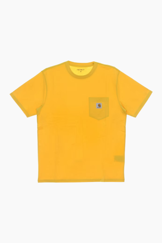 camiseta carhartt wip s s pocket popsicle amarilla bolsillo frontal