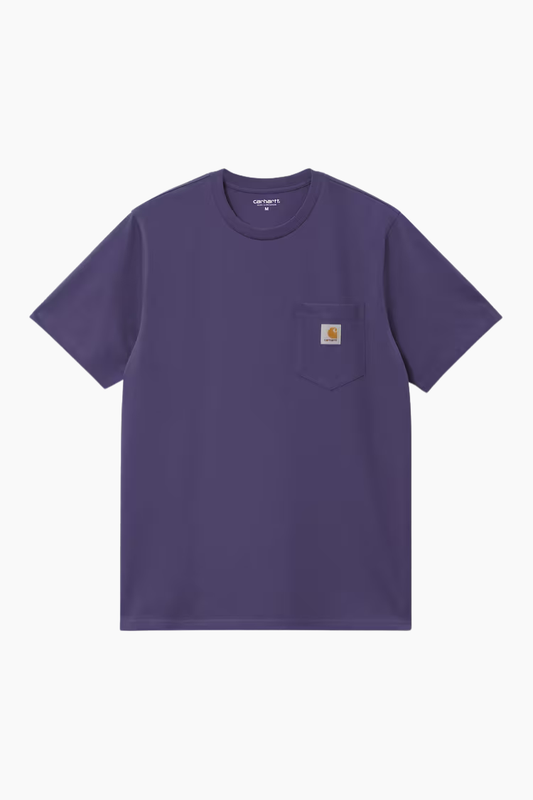 Camiseta Carhartt WIP S/S Pocket Calla morado con bolsillo
