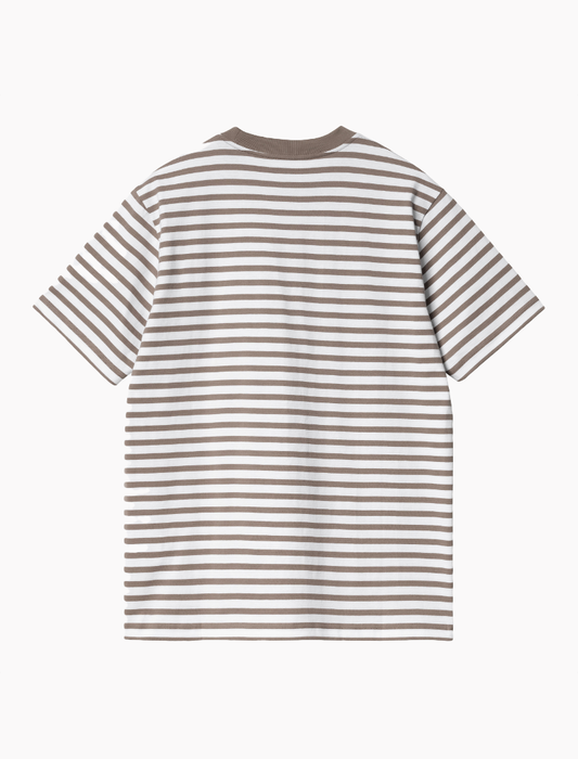 Camiseta S/S Seidler Pocket stripe - branch / white