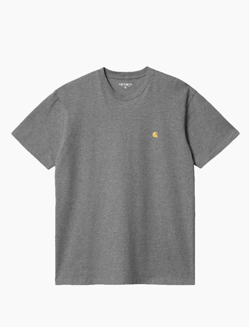 Camiseta S/S Chase - dark grey heather / gold