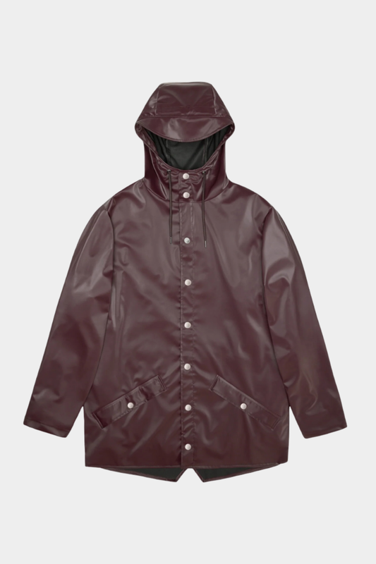 chubasquero unisex jacket de rains en color granate depth