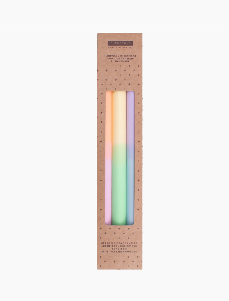 Pack 3 velas - Dip Dye Pastel 35 cm - XL