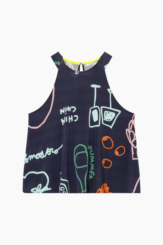 Cuerpo Pool Veggieaz Dr Bloom azul marino con estampado mediterráneo