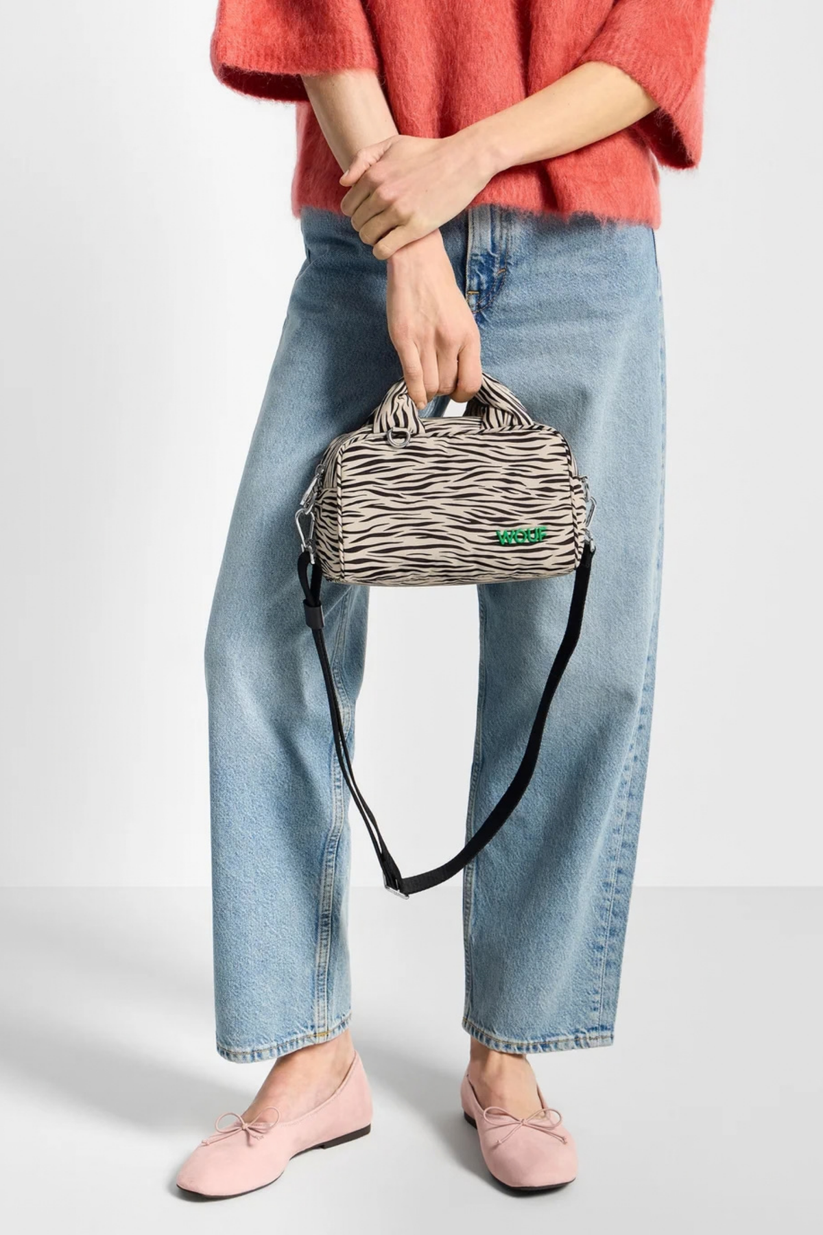 Bolso Bowling Zebra Hit - Beige / Negro