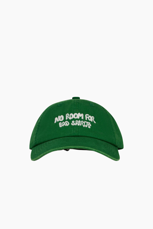Gorra tipo béisbol verde Bad Spirits de Pica Pica con bordado frontal blanco